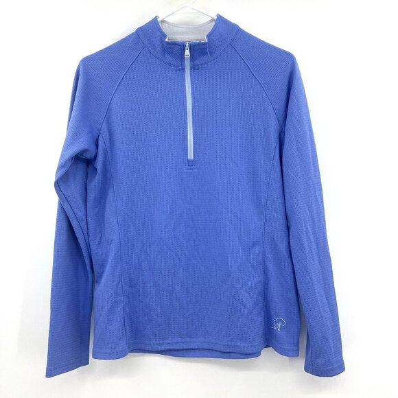 Straight Down Ellen Quarter Zip Blue UPF 50 Golf Top Women Medium - Picture 2 of 6